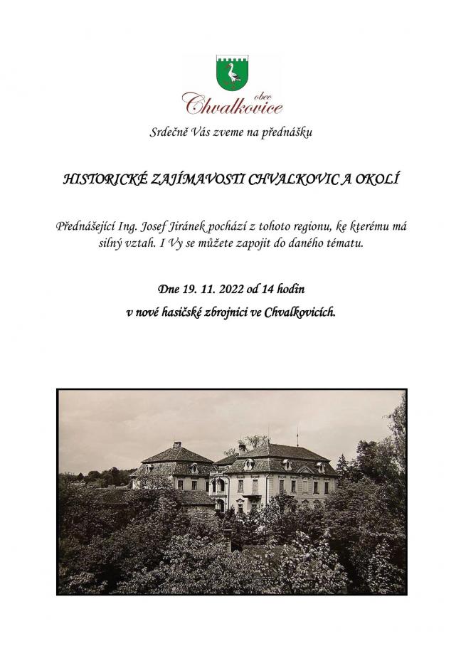 Historické zajímavosti Chvalkovic a okolí
