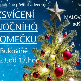 Rozsvícení vánočního stromečku ve Velké Bukovině